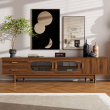 Load image into Gallery viewer, Modern TV Stand With Fluted Glass Doors &amp; 2 Drawers
