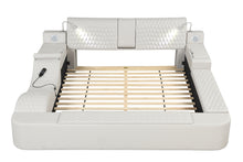 Load image into Gallery viewer, Zoya Smart Multifunctional Queen Size Bed Made with Wood in Beige
