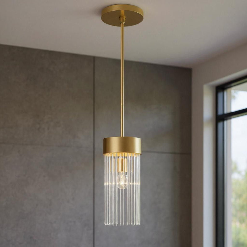 Dimmable Chandelier With Shades - Gold