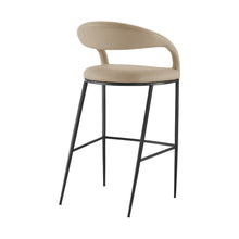 Load image into Gallery viewer, 30" Contemporary Faux Leather And Iron Low Back Bar Height Bar Chair - Brown
