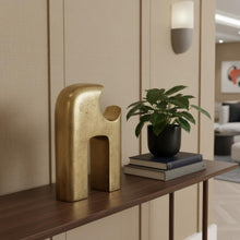 Load image into Gallery viewer, Modern Abstract Tabletop Sculpture - Antiqued Brass
