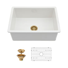 Load image into Gallery viewer, Undermount Single Bowl Ceramic Kitchen Sink, Dual Mount
