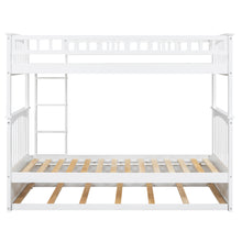 Load image into Gallery viewer, Twin over Twin Bunk Bed with Twin Size Trundle, Convertible Beds, White
