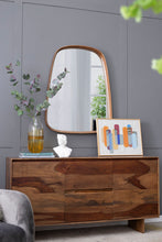 Load image into Gallery viewer, Irrgeular Mirror With Wood Frame, Wall Mirror For Living Room Bathroom Entryway - Brown
