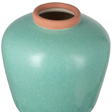 Load image into Gallery viewer, Round Table Vase - Natural / Teal Blue
