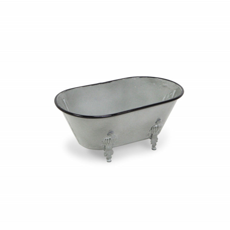Poly Hand Painted Decorative Tub Tabletop Sculpture - Gray