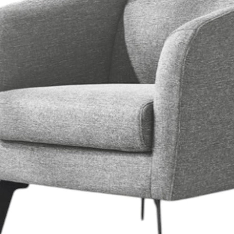 Contemporary Fabric Curved Arm Accent Chair - Light Gray