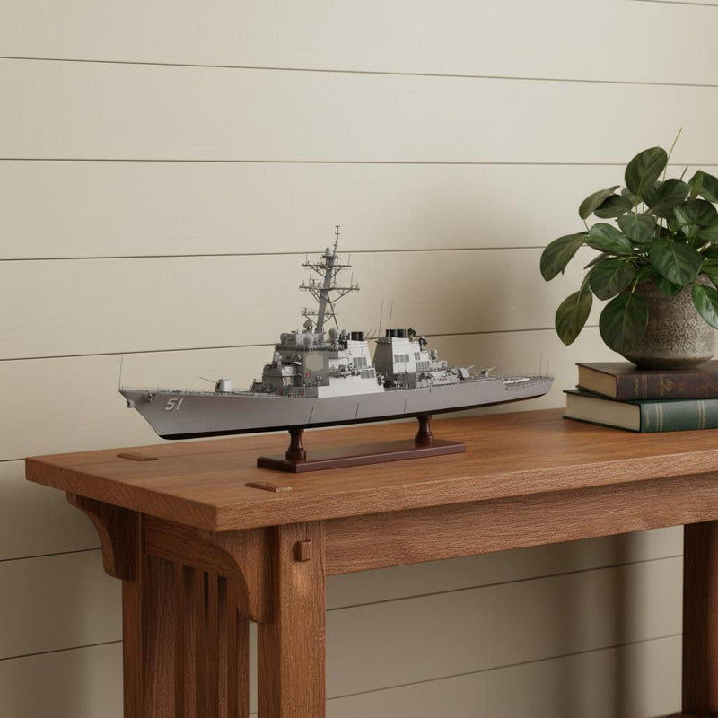 Hand Painted Model Boat (624261) - Gray / Dark Brown
