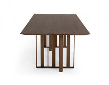 Load image into Gallery viewer, 118" Stainless Steel Double Pedestal Base Dining Table - Brown

