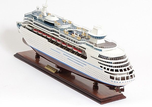 Majesty of the Seas Boat Hand Painted Decorative Boat - Brown / White
