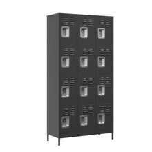 Load image into Gallery viewer, 12 Door Lockers With Lock For Secure Storage - Black
