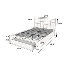 Load image into Gallery viewer, Bed With Tufted Headboard And Storage Drawer

