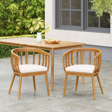 Load image into Gallery viewer, Klismos - Dining Armchair (Set of 2) - Teak / Beige
