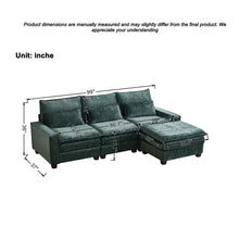 Load image into Gallery viewer, Modern Comfy L Shaped Sectional Sofa With Movable Ottoman
