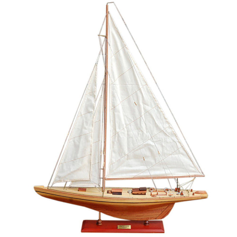 Hand Painted Model Boat (624666) - Light Brown / White
