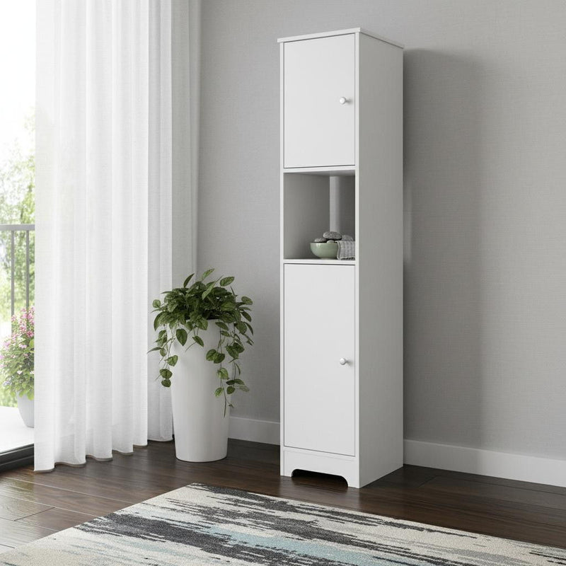 Wood Accent Cabinet With Two Doors (477659) - White