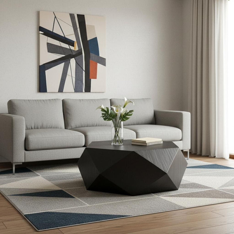 Hexagon Block Coffee Table - Black