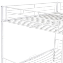 Load image into Gallery viewer, Full Over Full Metal Bunk Bed with Shelf and Guardrails, White
