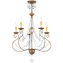 Load image into Gallery viewer, 29" Five Light Metal Dimmable Chandelier With Shades - Bronze
