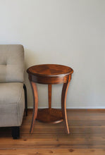 Load image into Gallery viewer, Wood And Wood Round End Table With Shelf - Brown
