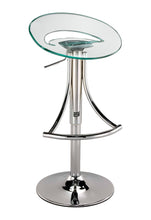 Load image into Gallery viewer, Contemporary Metal And Heavy Duty Plastic Low Back Adjustable Height Bar Chair - Clear
