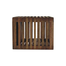 Load image into Gallery viewer, 18" Modern Solid Wood Carved Geometric Floating Nightstand - Brown
