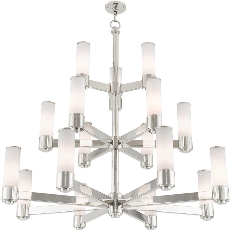 44" Multi Light Dimmable Chandelier With Shades - Nickel