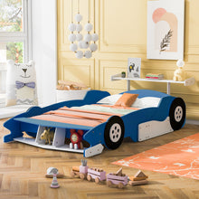 Load image into Gallery viewer, Race Car-Shaped Platform Bed With Wheels
