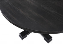 Load image into Gallery viewer, 47" Rounded Solid Wood Pedestal Base Dining Table - Black
