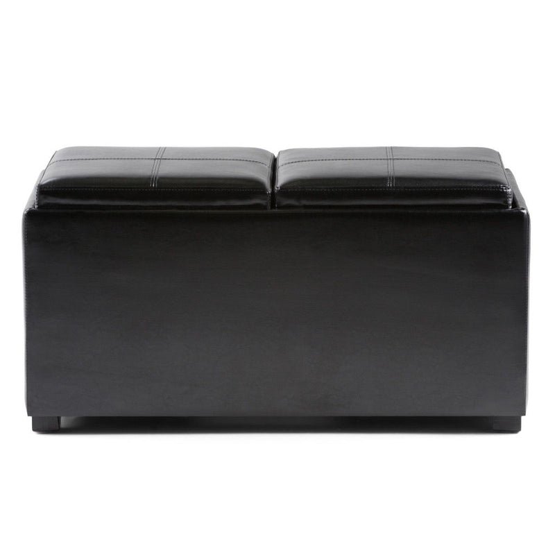 35" Upholstery Storage Ottoman - Black