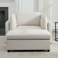 Load image into Gallery viewer, Wide Modern Oversized Armchair With Ottoman Stool, Single Sofa With Lumbar Support, Accent Chair
