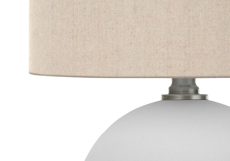 16" Ceramic Round Table Lamp With Drum Shade - Cream