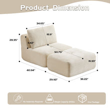 Load image into Gallery viewer, Single Chaise Longue With Movable Ottoman For Living Room

