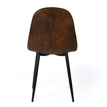 Load image into Gallery viewer, Faux Suede Steel Dining Side Chairs (Set of 4) - Espresso / Black

