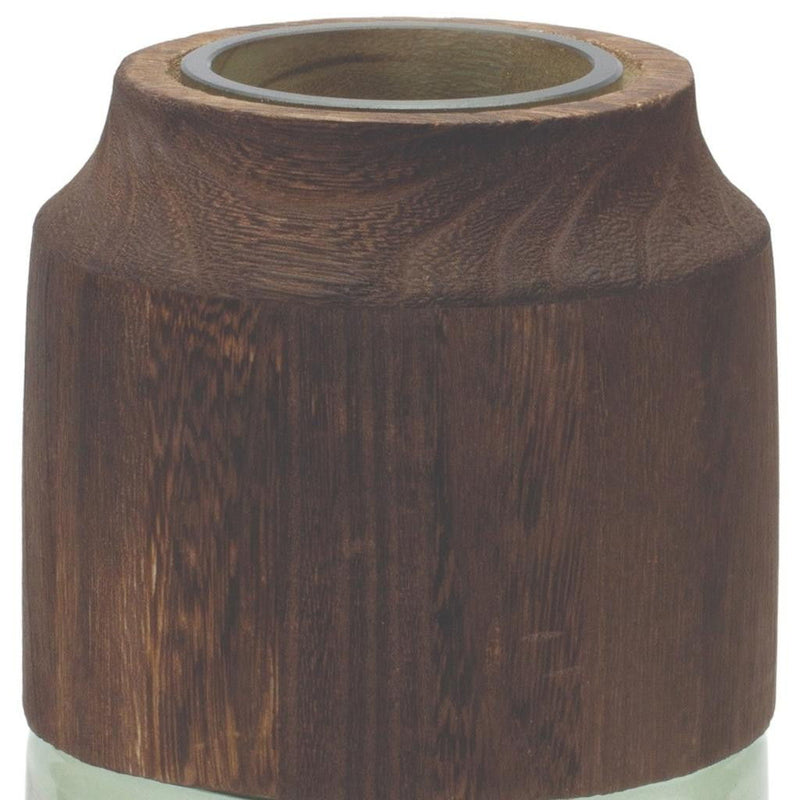 Cylindrical Table Vase With - Brown / Sage