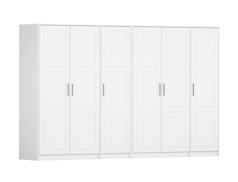 Solid Wood Six Door Combo Dresser (765126) - White