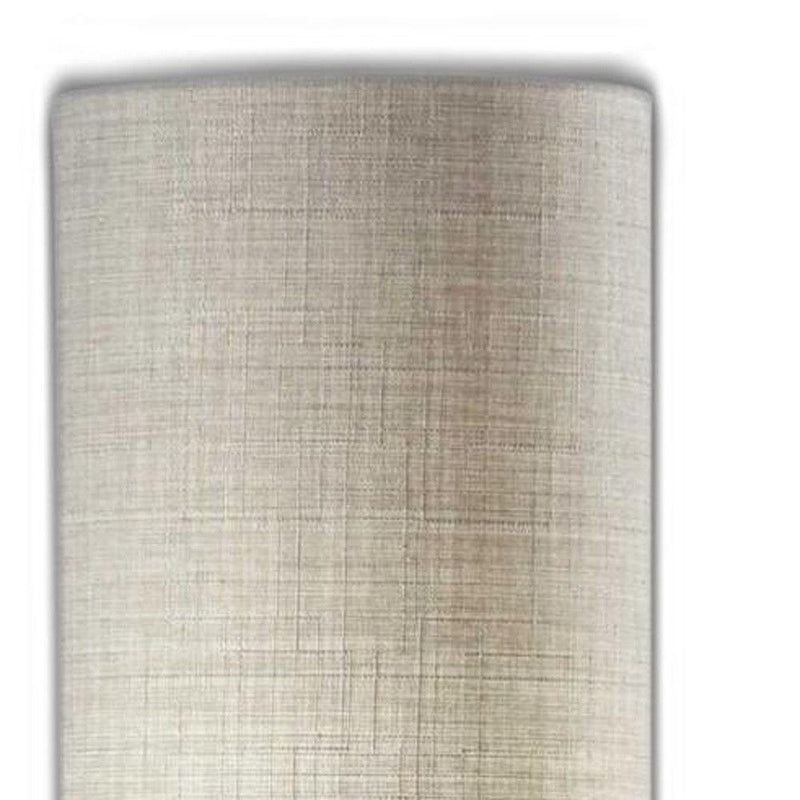 Two Light Novelty Floor Lamp With White Drum Shade - Brass