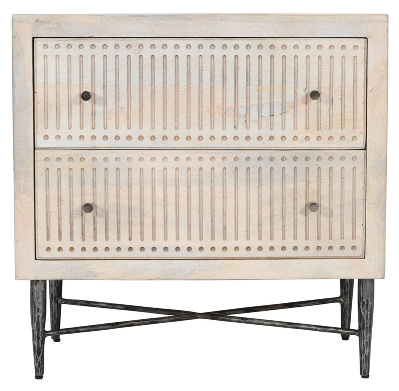 Two Drawer Nightstand - Brushed Ivory
