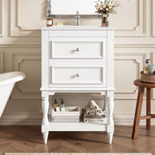 Load image into Gallery viewer, Retro Design Bathroom Vanity With Sink, 2 Drawer Storage Cabinet
