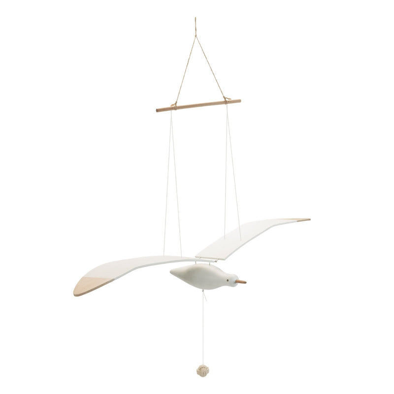 Hanging Seagull Decorative Sculpture - White / White