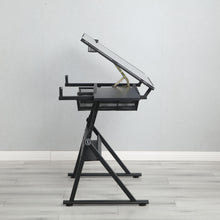 Load image into Gallery viewer, Adjustable Tempered Glass Drafting Printing Table With Chair

