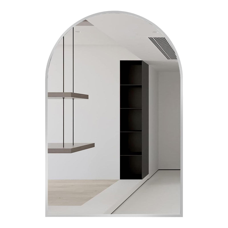 Aluminum Arch Framed Bathroom Vanity Mirror (756073) - Silver