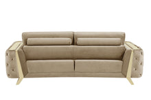 Load image into Gallery viewer, Velvet Love Seat - Beige / Gold
