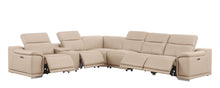 Load image into Gallery viewer, Leather Modular L Shaped Seven Piece Corner Sectional With Console - Beige
