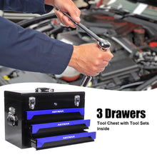 Load image into Gallery viewer, Portable 3 Drawer Steel Toolbox, 4 Layers Of Tools With Metal Latches, With Storage Tray And Carrying Handle
