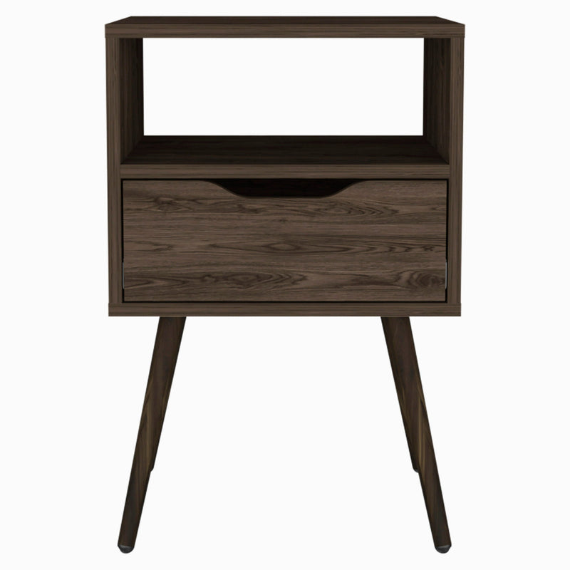 25" Wood One Drawer Nightstand - Brown