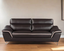 Load image into Gallery viewer, Sofa Leather With Silver Legs - Brown
