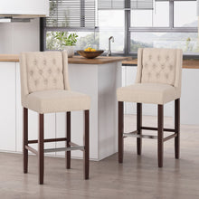 Load image into Gallery viewer, Solstara - Upholstered Dining Barstool With Button Tufted And Wing Back
