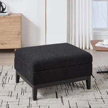 Load image into Gallery viewer, Upholstered Storage Ottoman With Reversible Lid Coffee Table With Rubberwood Legs
