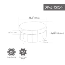 Load image into Gallery viewer, Upholstered Round Ottoman With Reversible Lid, Channel Tufted Pumpkin Shape
